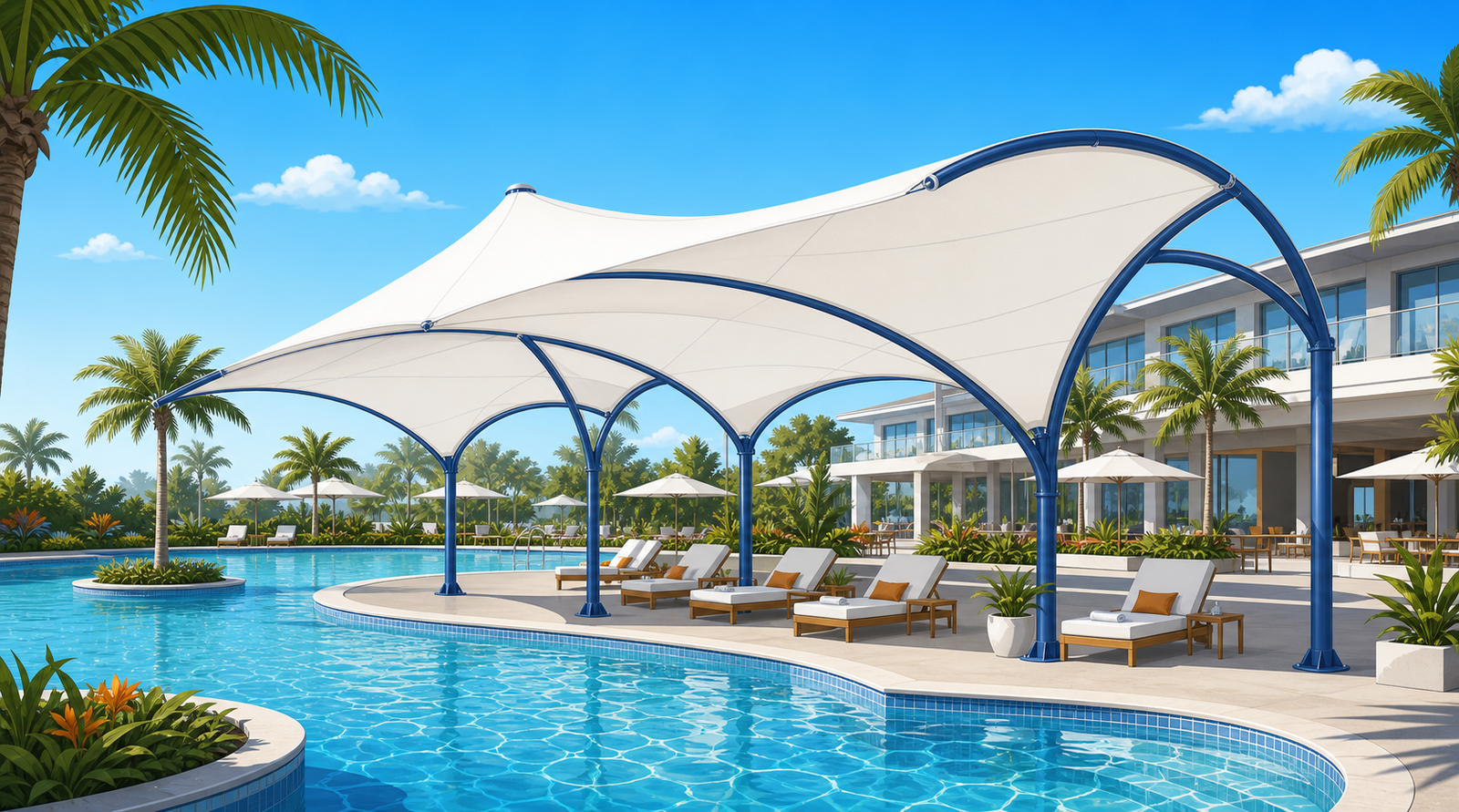Swimming Pool Tensile Structures & Covers image 2