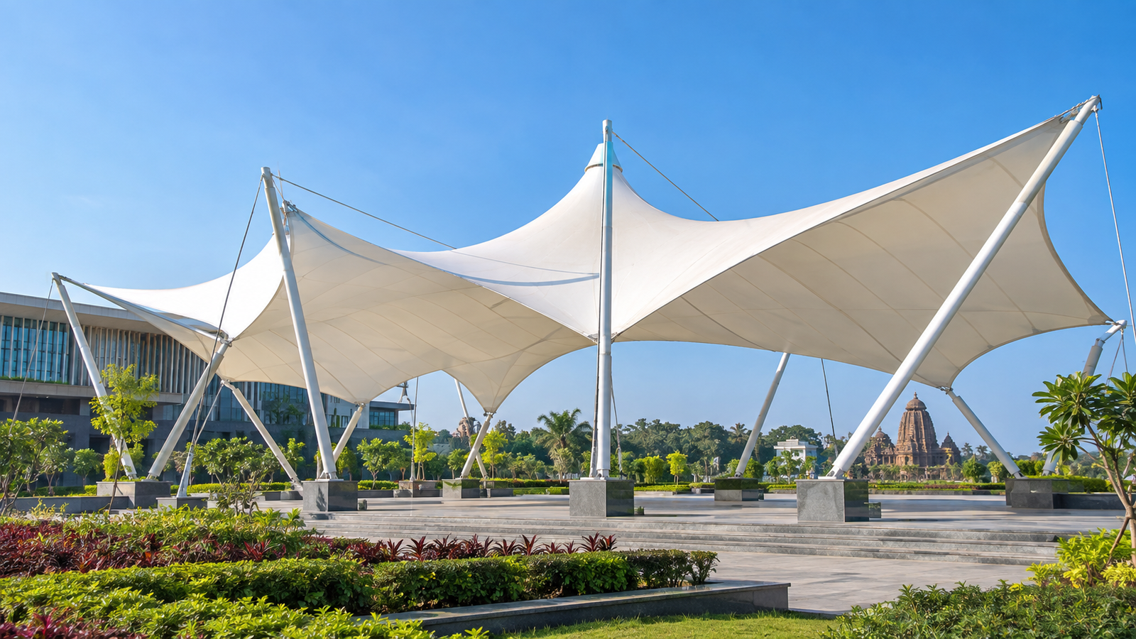 Engineered tensile membrane canopy in Odisha