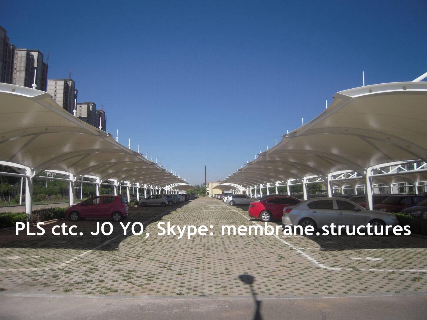Tensile car parking shade design and cost example