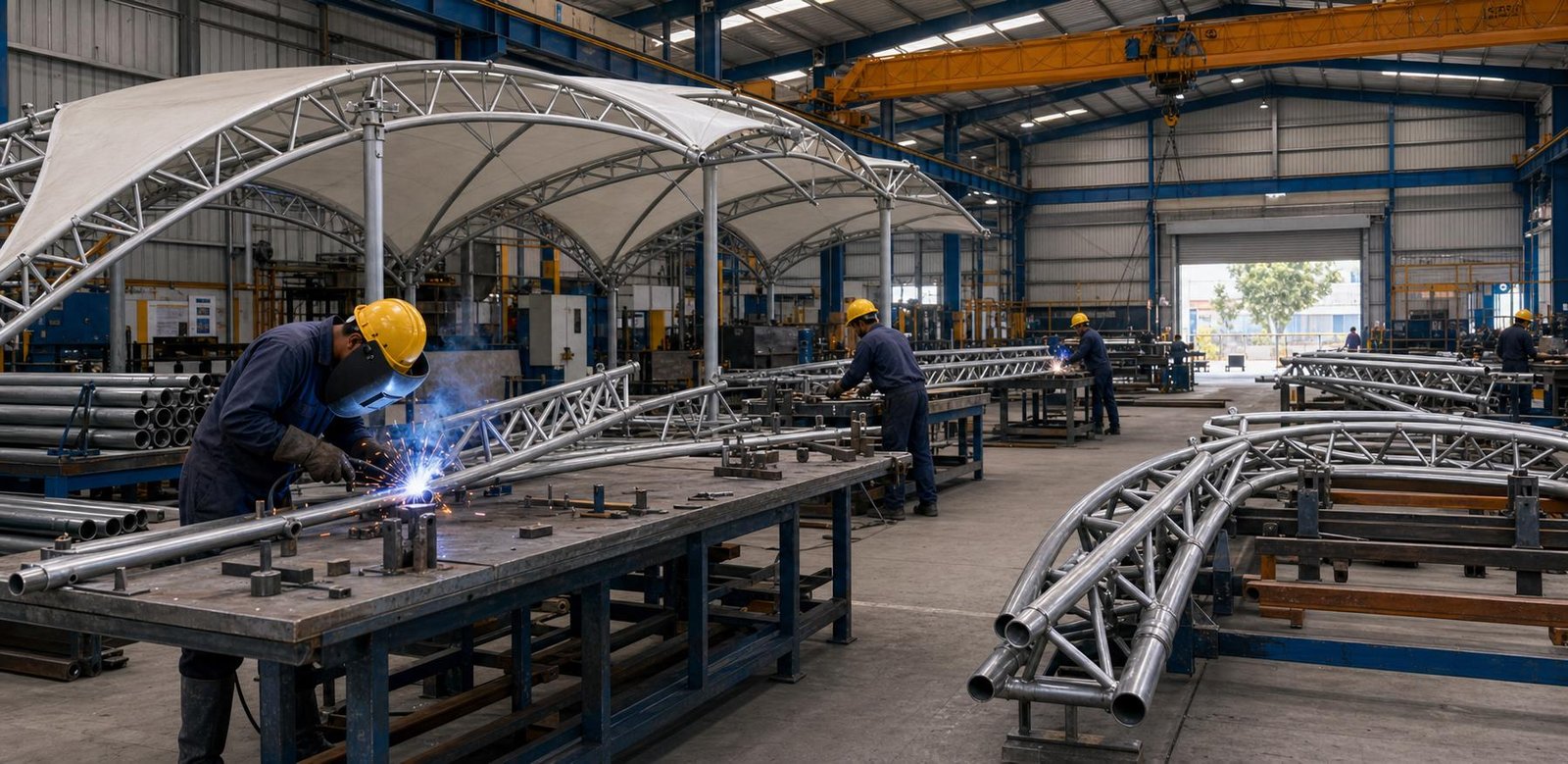 Fabrication Workshop Work for Delhi tensile structure work