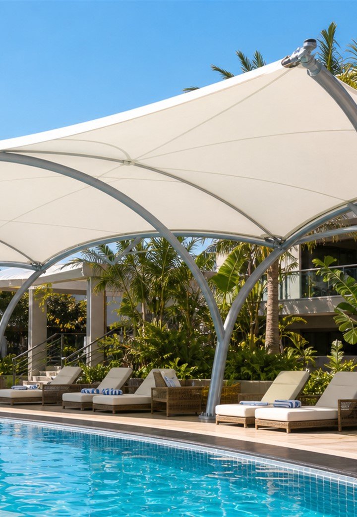 Swimming Pool Tensile Structure real project image